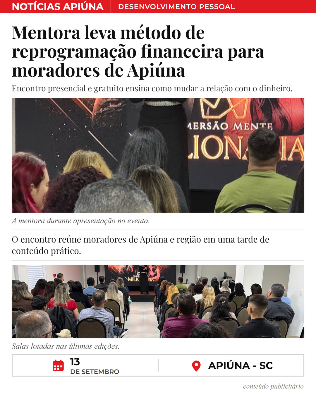 Matéria longa · fotos novas — Apiúna