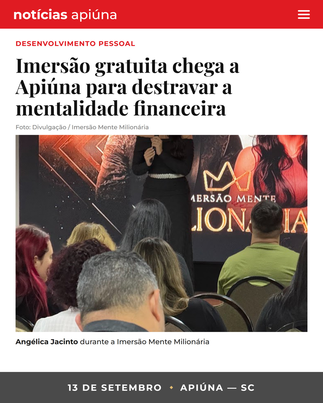 Notícia · foto nova — Apiúna