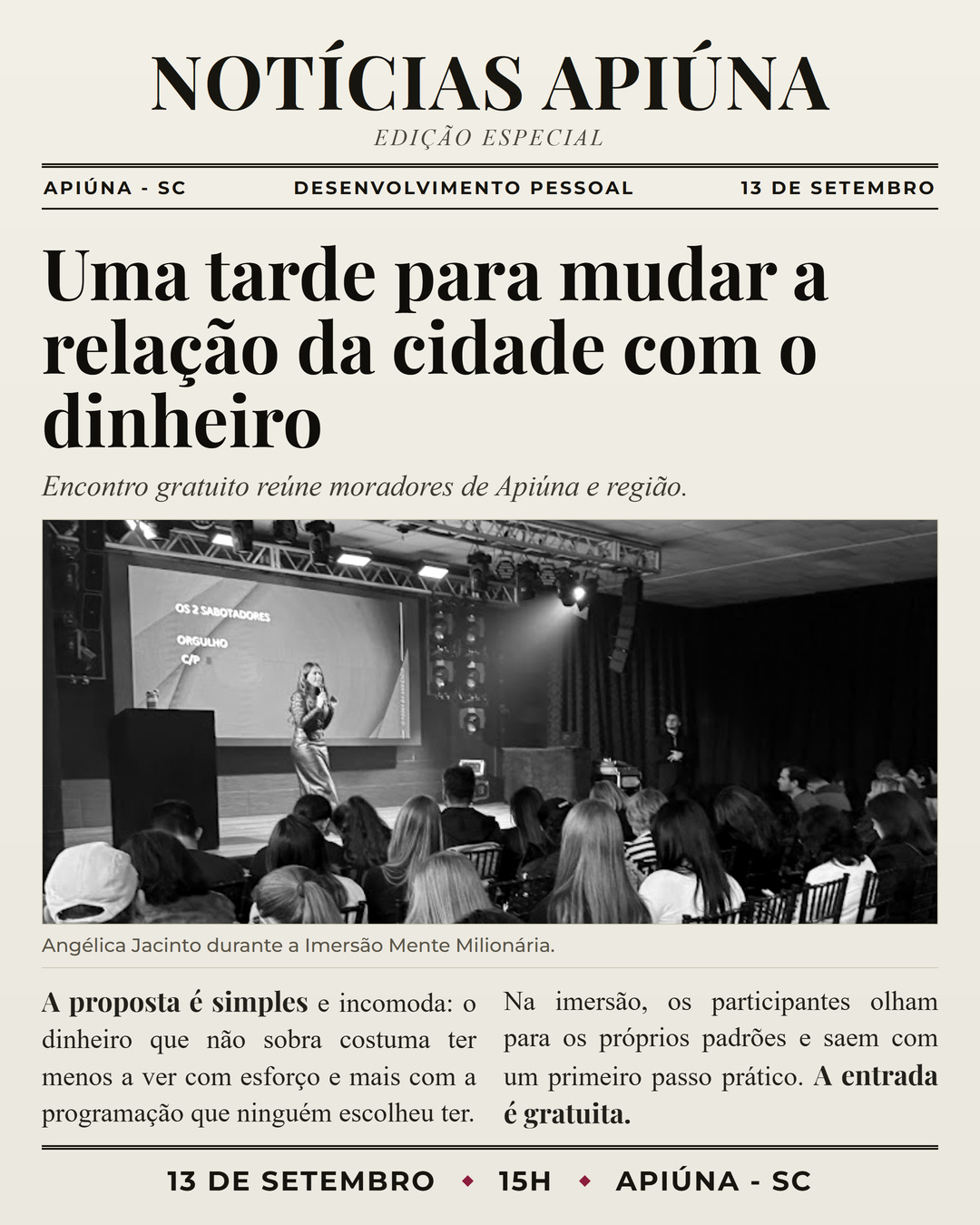 Jornal impresso — Apiúna