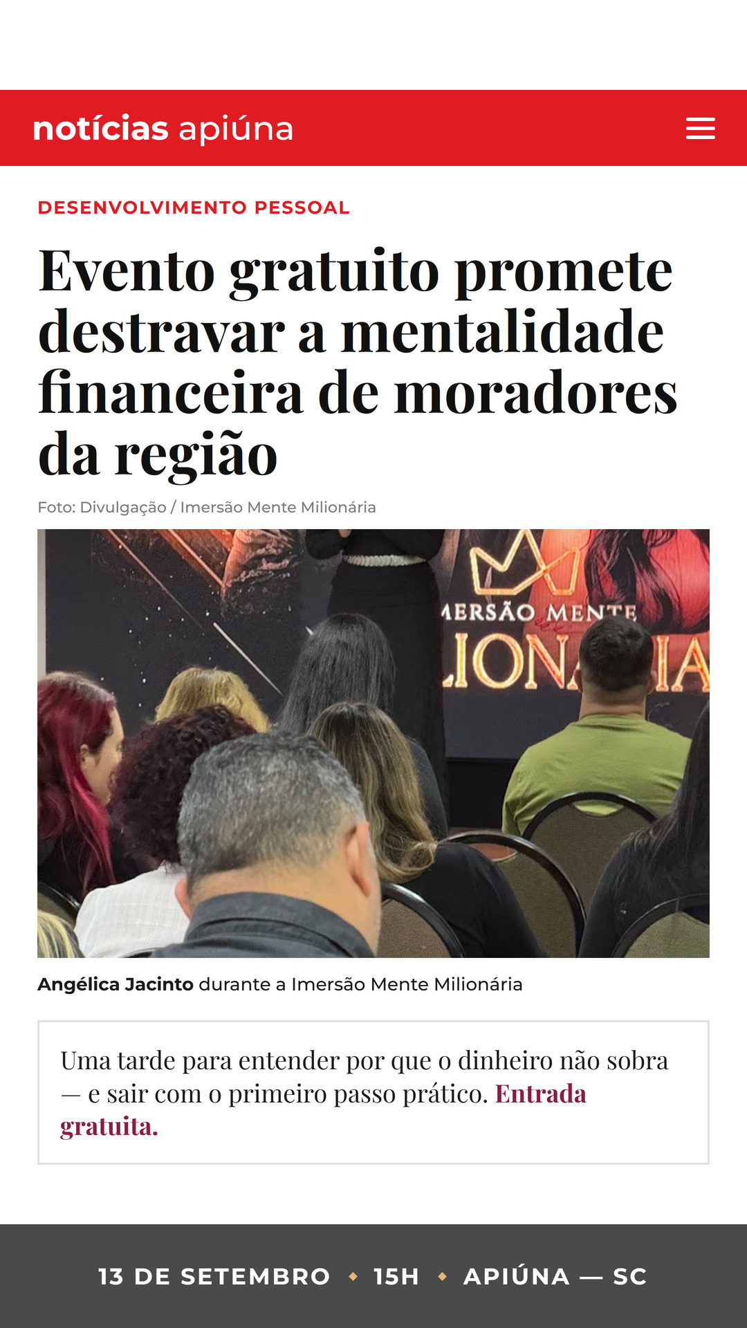 Notícia — Apiúna