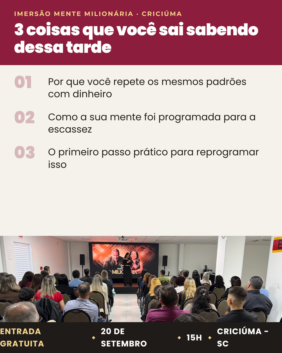 3 coisas que você sai sabendo — Criciúma