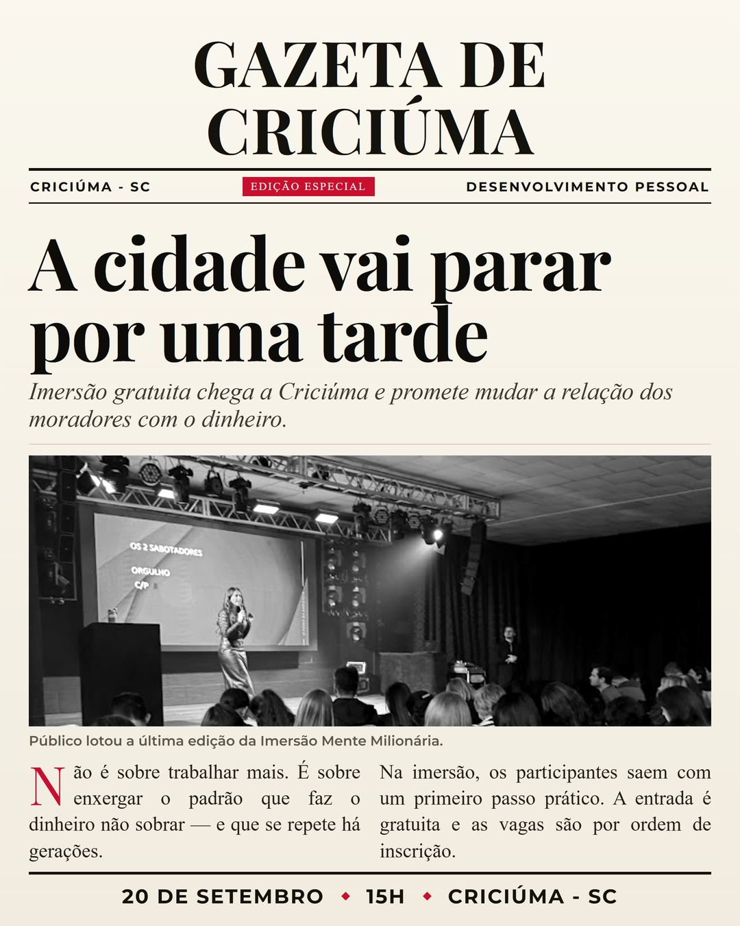 Primeira página — Criciúma