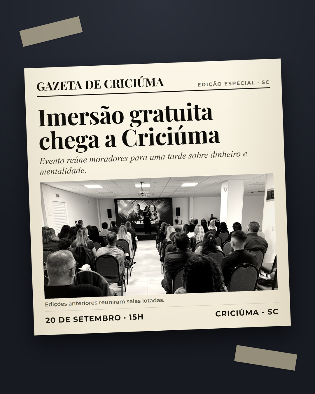 Recorte de jornal — Criciúma