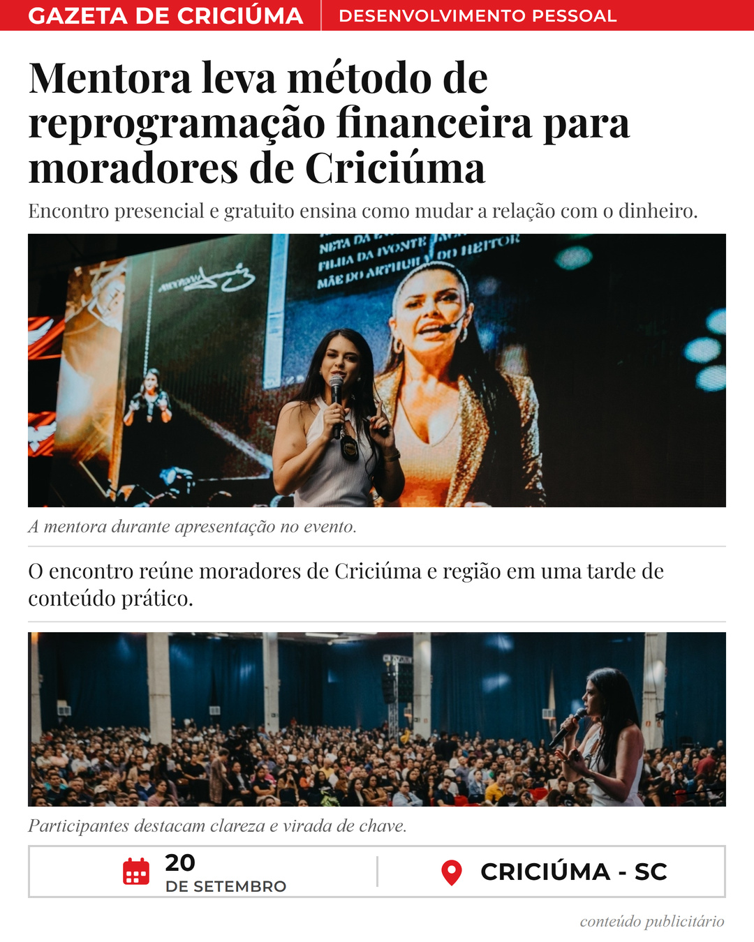 Matéria longa — Criciúma