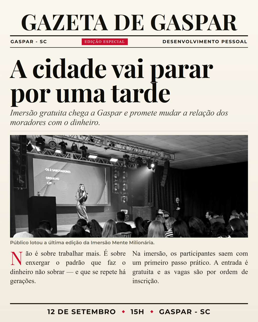 Primeira página — Gaspar