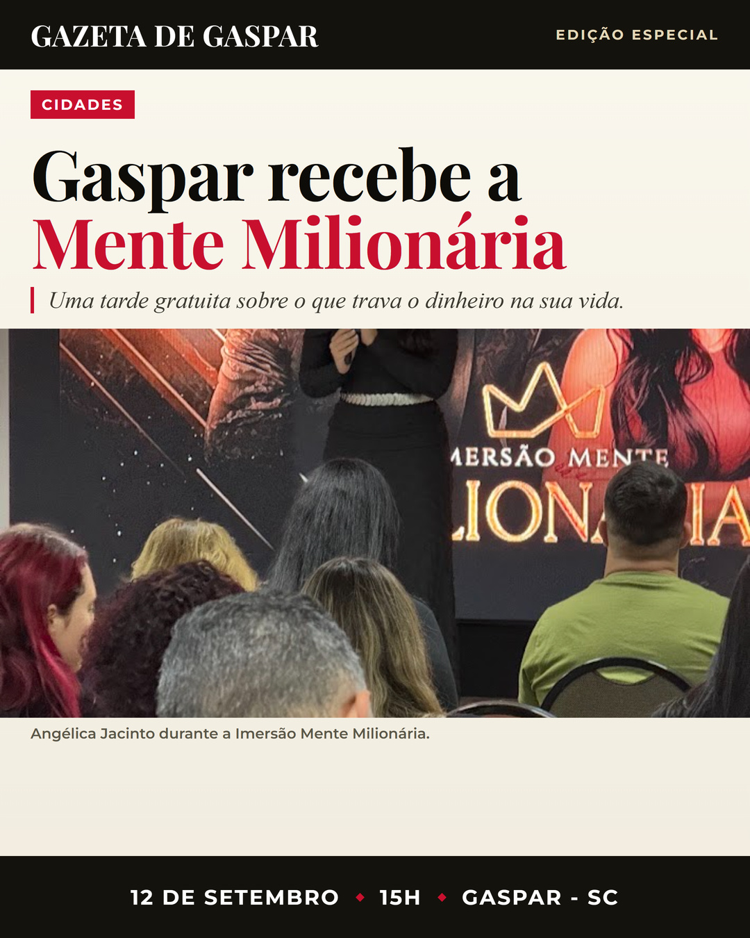 Manchete + foto — Gaspar