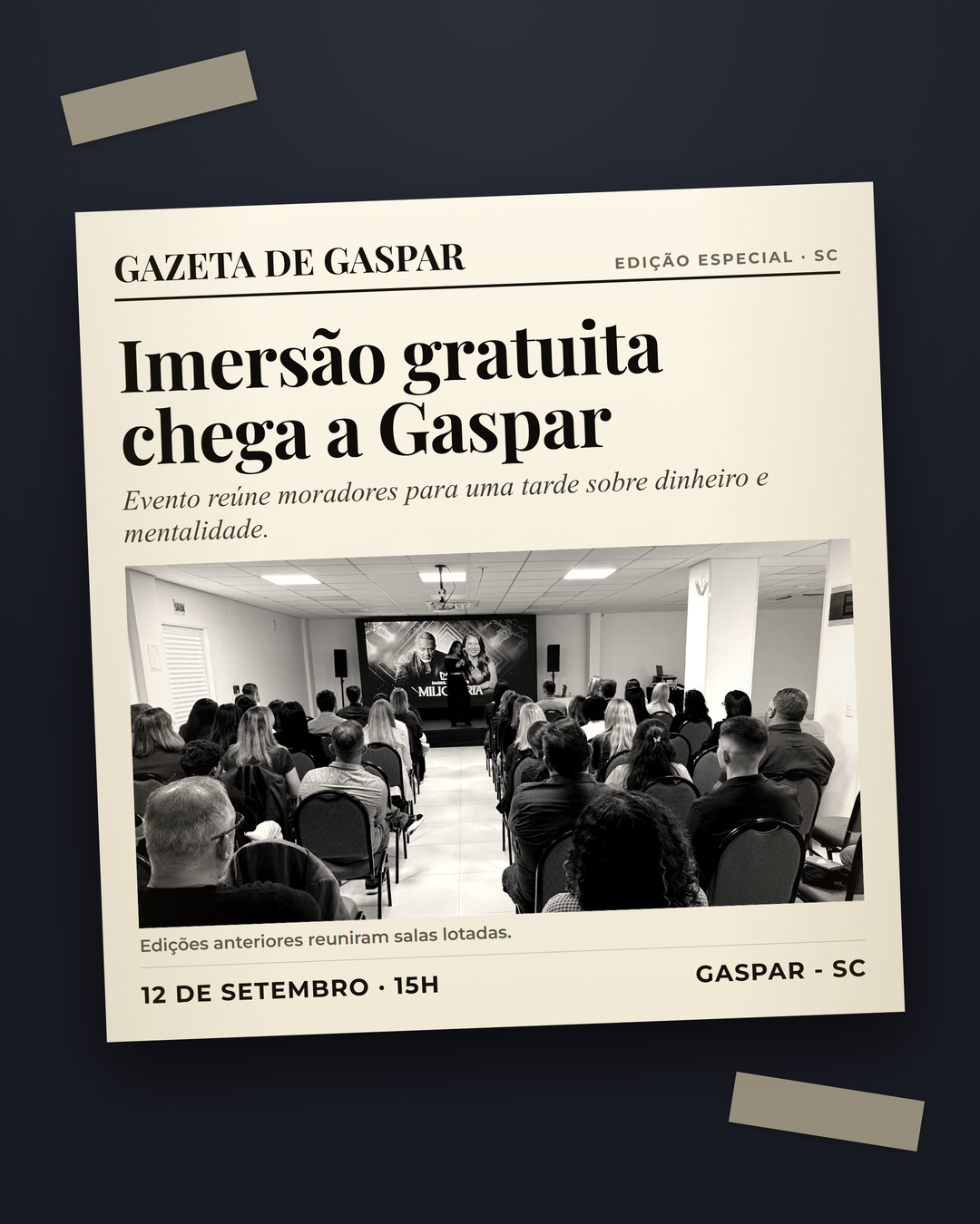 Recorte de jornal — Gaspar