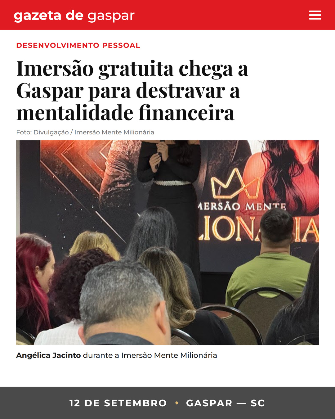Notícia · foto nova — Gaspar